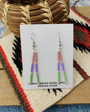 Load image into Gallery viewer, Navajo Handmade Multicolor Beaded Dangle Earrings