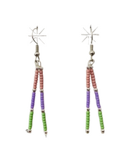 Load image into Gallery viewer, Navajo Handmade Multicolor Beaded Dangle Earrings