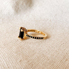 Load image into Gallery viewer, GOLD COLLECTION - 18k Gold Filled Black Solitaire Ring