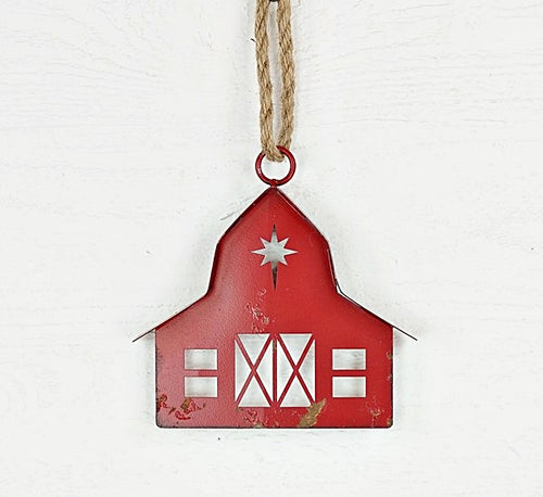 *PRE-ORDER* Vintage Metal Christmas Barn Ornament