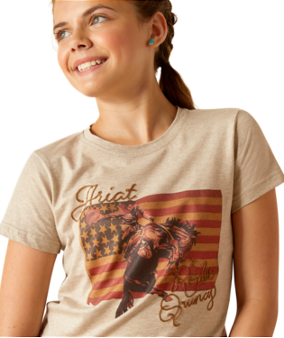 ARIAT Girls Flag Rodeo Quincy T-Shirt