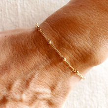 Load image into Gallery viewer, *AUTHENTIC 18k Gold Filled Beaded Bracelet with Cross Charm