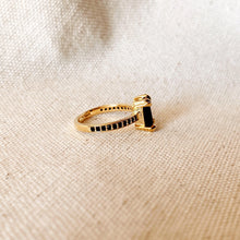 Load image into Gallery viewer, GOLD COLLECTION - 18k Gold Filled Black Solitaire Ring
