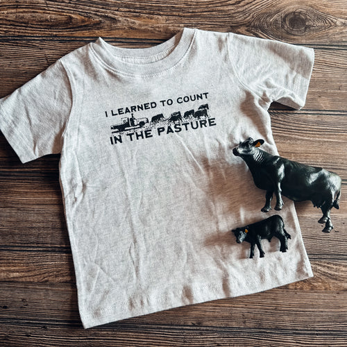Kids Tee - I Learned To Count In The Pasture