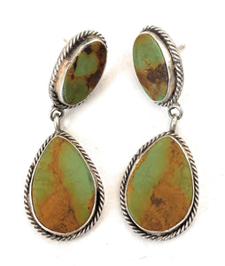 Navajo Royston Turquoise & Sterling Silver Dangle Earrings