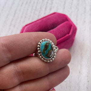“The Paradise” Navajo Turquoise Sterling Silver Ring Size 8.5
