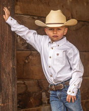 Load image into Gallery viewer, ARIAT Boys Solid Twill Long Sleeve Shirt Classic White