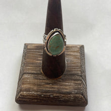 Load image into Gallery viewer, Navajo Large Single Stone Royston Turquoise Sterling Silver Ring