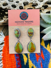 Load image into Gallery viewer, Navajo Royston Turquoise &amp; Sterling Silver Dangle Earrings