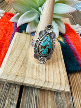 Load image into Gallery viewer, Handmade Sterling Silver &amp; Number 8 Turquoise Adjustable Ring