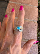 Load image into Gallery viewer, Navajo Sterling Silver Turquoise Cigar Band Rings