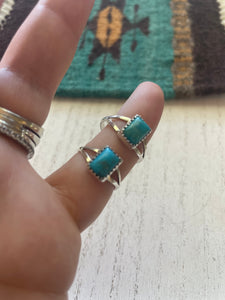 Navajo Rectangular Turquoise & Sterling Ring
