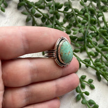 Load image into Gallery viewer, Navajo Large Single Stone Royston Turquoise Sterling Silver Ring