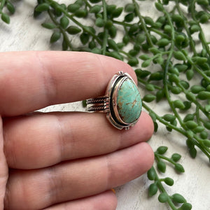 Navajo Large Single Stone Royston Turquoise Sterling Silver Ring