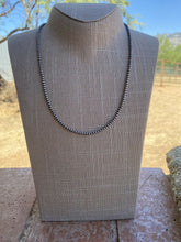 Load image into Gallery viewer, 3mm Sterling Silver Navajo Pearl Style Beaded Necklace