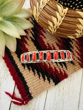 Load image into Gallery viewer, *AUTHENTIC* Navajo Coral &amp; Sterling Silver Cuff Bracelet Signed