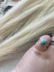 Navajo Rectangular Turquoise & Sterling Ring