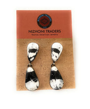 Load image into Gallery viewer, *AUTHENTIC* Navajo White Buffalo and Sterling Silver Dangle Earrings (Copy)