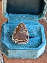 Load image into Gallery viewer, Navajo Ribbon Turquoise And Sterling Silver Triangle Ring