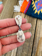 Load image into Gallery viewer, *AUTHENTIC* Navajo White Buffalo and Sterling Silver Dangle Earrings (Copy)