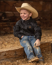 Load image into Gallery viewer, ARIAT Boys Solid Twill Long Sleeve Shirt Classic Black