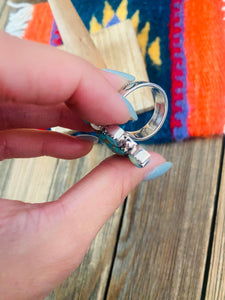 Handmade Sterling Silver, Turquoise & Opal Adjustable Ring