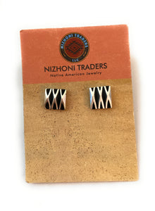 *AUTHENTIC* Navajo Hand Stamped Beth Dutton Sterling Silver Stud Earrings by Leander Tahe (Copy) (Copy)