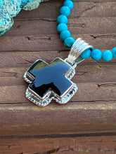 Load image into Gallery viewer, *AUTHENTIC* Handmade Onyx &amp; Sterling Silver Cross Pendant