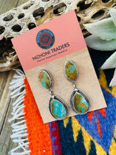 Load image into Gallery viewer, Navajo Royston Turquoise &amp; Sterling Silver Dangle Earrings