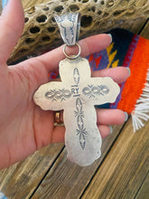 Load image into Gallery viewer, *AUTHENTIC* Beautiful Navajo Multi Turquoise and Sterling Silver Cross Pendant