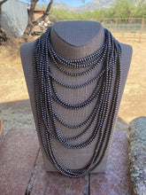 Load image into Gallery viewer, 4mm Sterling Silver Navajo Pearl Style Beaded Necklace
