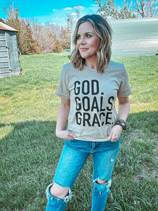 SALE Tee - God, Grace, Goals