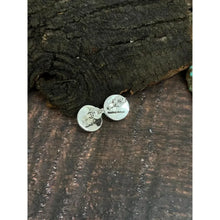 Load image into Gallery viewer, Handmade Sterling Silver Sonoran Mountain Turquoise Post Studs with Signed Nizhoni