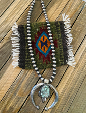 Load image into Gallery viewer, *AUTHENTIC* Navajo Sterling Silver &amp; Turquoise Beaded Naja Necklace by Paul Livingston