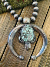 Load image into Gallery viewer, *AUTHENTIC* Navajo Sterling Silver &amp; Turquoise Beaded Naja Necklace by Paul Livingston