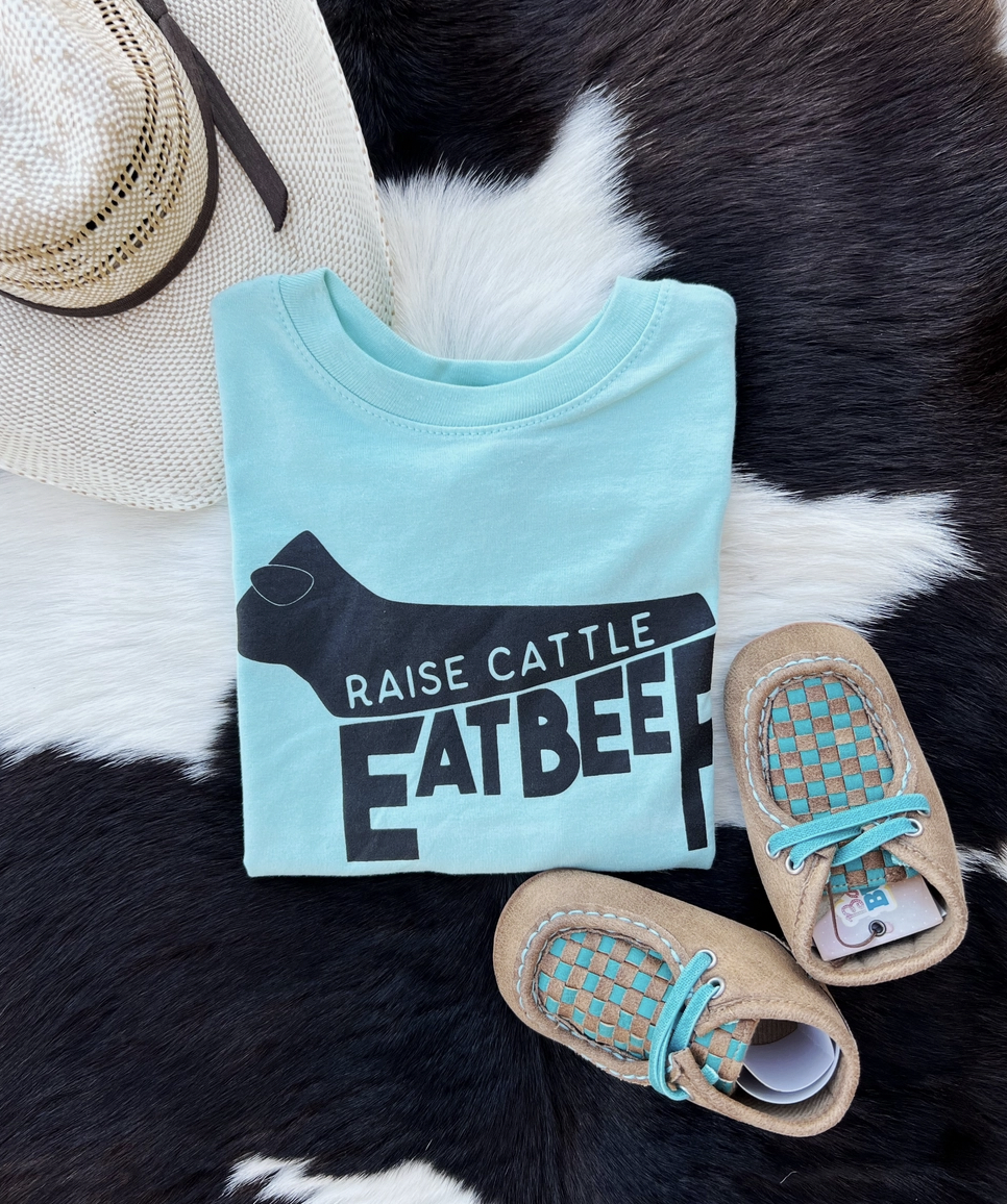 Kids Tee - Raise Cattle, Eat Beef (Mint)