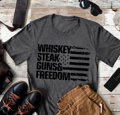 Tee - Whiskey Steak Guns Freedom (Gunsmoke)