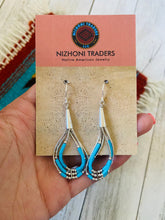 Load image into Gallery viewer, Sterling Liquid Silver &amp; Turquoise Beaded Dangle Earrings