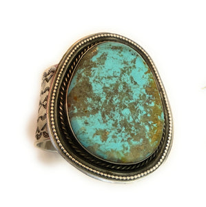 Jennifer Garcia Navajo Sterling Silver & Royston Turquoise Cuff Bracelet