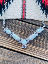Load image into Gallery viewer, Navajo Sterling Silver &amp; Iridescent White Opal Necklace