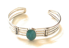 Load image into Gallery viewer, Navajo Sterling Silver &amp; Kingman Turquoise Cuff Bracelet