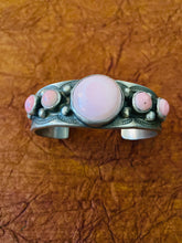 Load image into Gallery viewer, Navajo Queen Pink Conch Shell &amp; Sterling Silver Cuff Bracelet By Chimney Butte