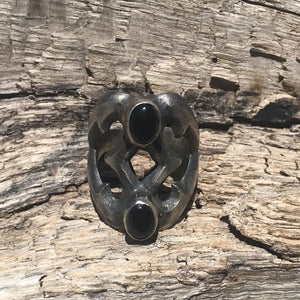Navajo Sterling Silver Black Onyx Ring Sz 10
