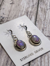 Load image into Gallery viewer, Navajo Iridescent Pink Opal And Sterling Silver Dangle Earrings