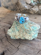 Load image into Gallery viewer, Navajo Turquoise &amp; Sterling Silver 4 Row Ring