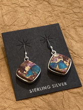 Load image into Gallery viewer, Navajo Pink Dream Mohave &amp; Sterling Square Delight Dangle Earrings