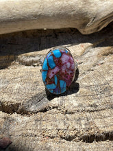 Load image into Gallery viewer, Navajo Pink Dream Mojave &amp; Sterling Silver Rope Style Ring Size 6.5