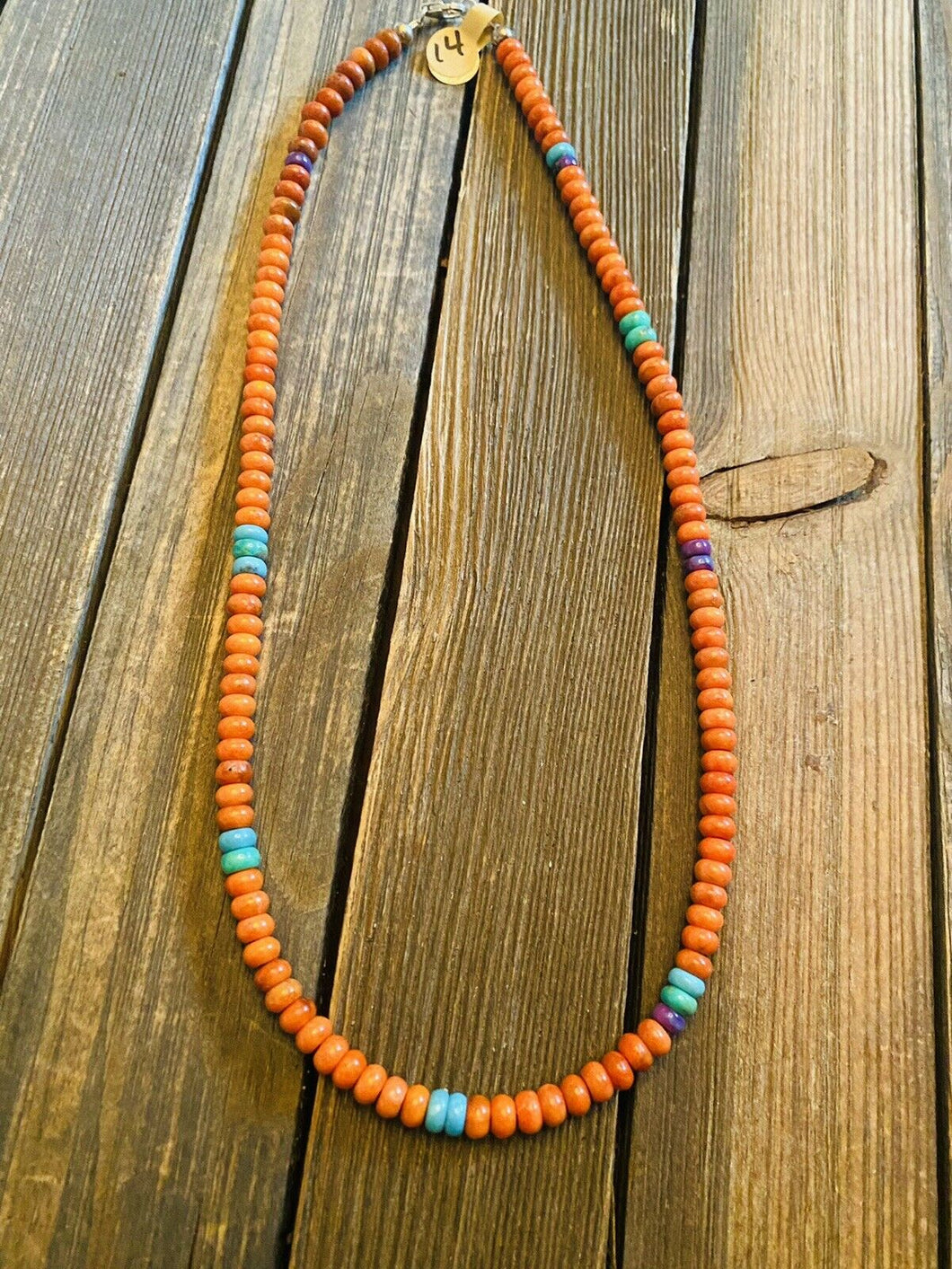 Navajo Apple Coral, Multi Turquoise & Sterling Silver Beaded Necklace