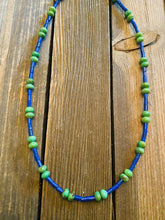 Load image into Gallery viewer, Navajo Sterling Silver, Lapis &amp; Gaspeite Beaded Necklace