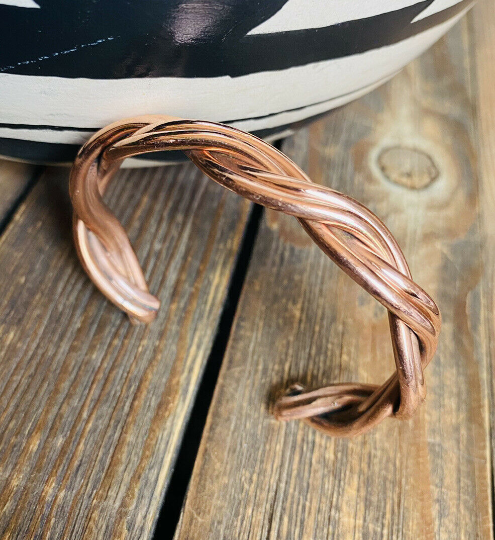 Navajo Copper Over Sterling Hand Twisted Cuff Bracelet